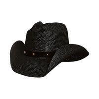 Bullhide AFTER PARTY Sea Grass Cowboy Straw Hat - Black