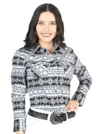 El General Women - Casual Long-Sleeve Shirt White/Black 44405