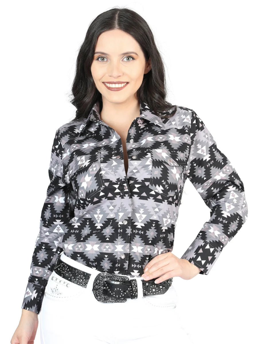 El General Women - Casual Long-Sleeve Shirt Black 44409