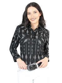 El General Women -  Casual Long-Sleeve Shirt  Black/White 44436