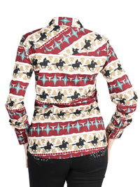 El General Women Black/Gold Casual Long-Sleeve Shirt - Burgandy 44480