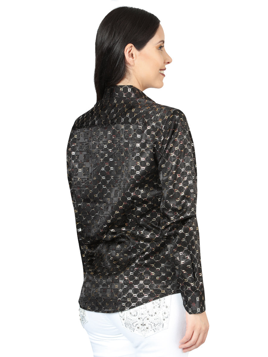 El General Women  Black/Gold Casual Long-Sleeve Shirt 44558