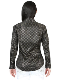 El General Women Black/Gold Casual Long-Sleeve Shirt 44559