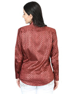 El General Women Burgundy Casual Long-Sleeve Shirt - 44561