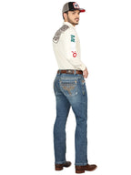 Men's Boot Cut Western Jeans – Stretch Denim Cowboy Pants - Dark Blue 44969