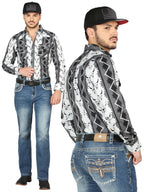 Men's Boot Cut Western Jeans – Stretch Denim Cowboy Pants - Medium Blue 44971