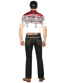 Men's Boot Cut Western Jeans – Stretch Denim Cowboy Pants - Black 44972