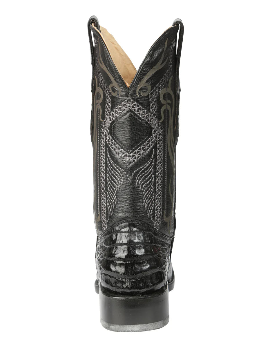 El General Men's Exotic Caiman Belly Cowboy Boots–Black 45078