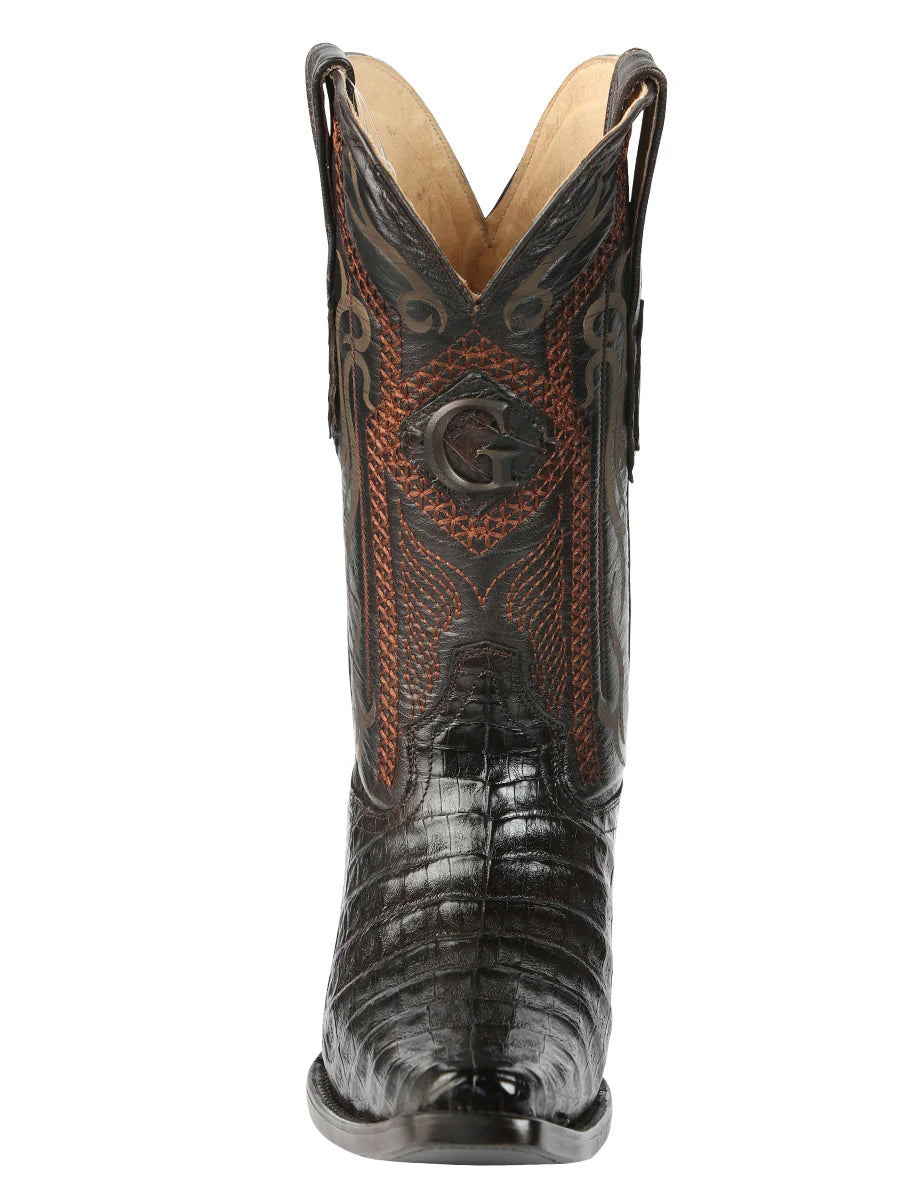 El General Men's Exotic Caiman Belly Cowboy Boots–Brown 45079