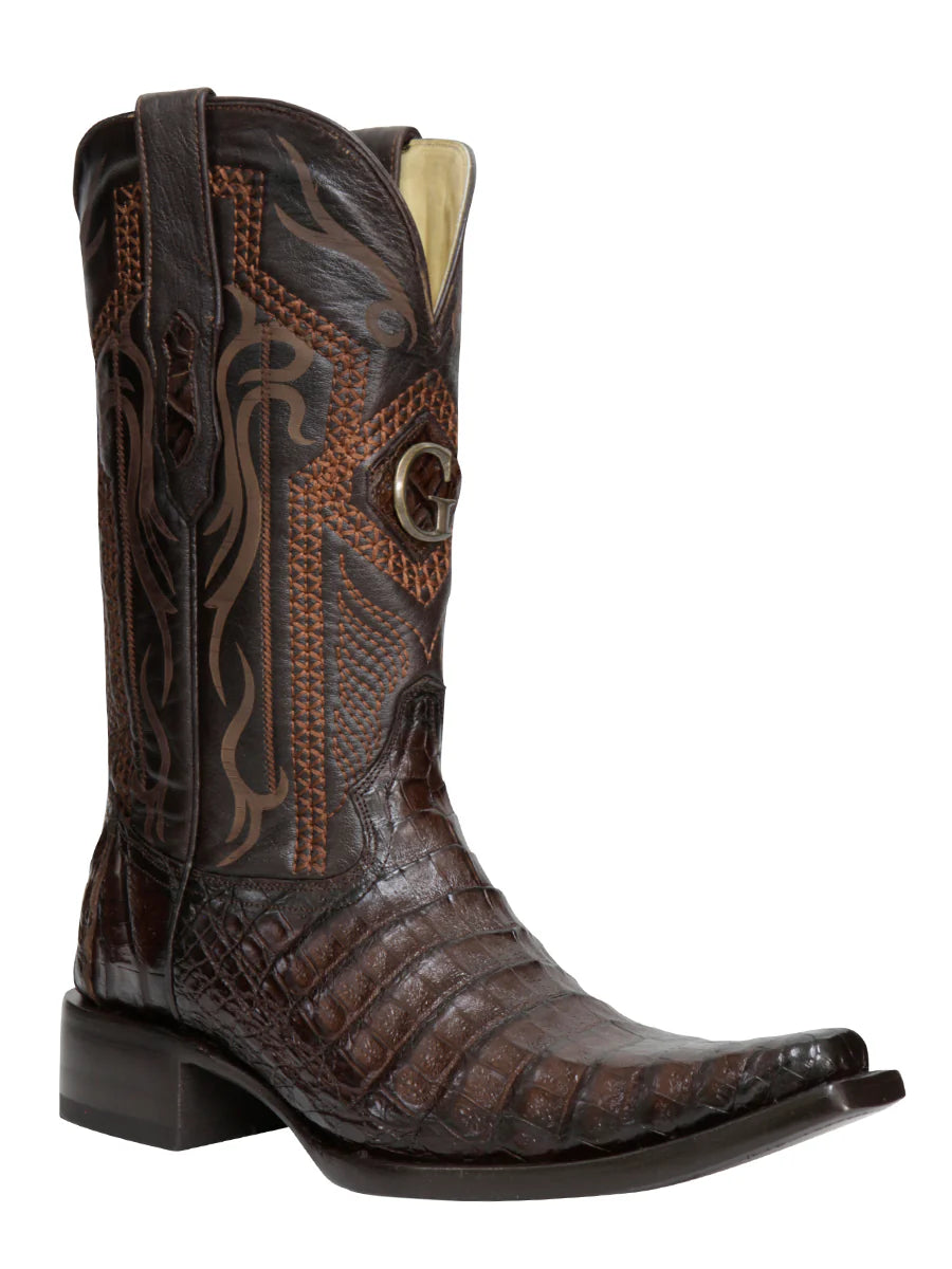El General Men's Exotic Caiman Belly Cowboy Boots–Brown 45079