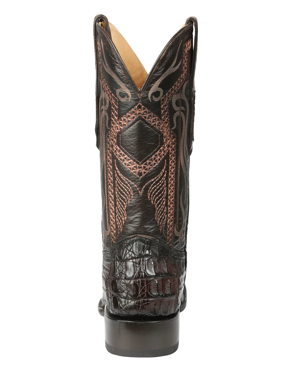El General Men's Exotic Hornback Caiman Nuca Cowboy Boots–Brown 45082