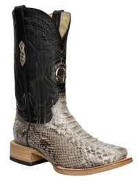 El General Men's Exotic Phyton Rodeo Boots–Natural 45090
