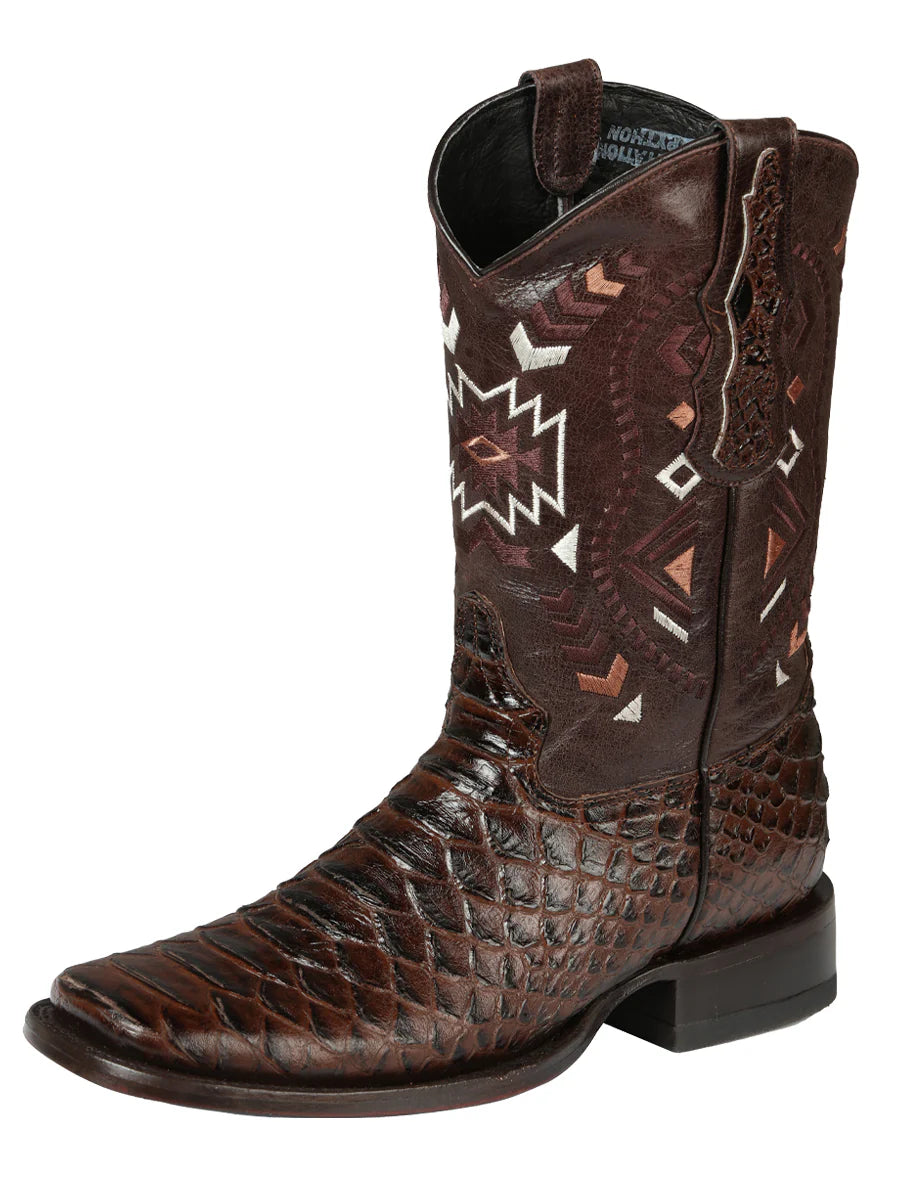 El General Men's Phyton Imitation Rodeo Boots–Brown 45095