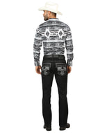 Men's Boot Cut Western Jeans – Stretch Denim Cowboy Pants - Black 45311