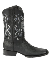 El General Men's Black Python Imitation Rodeo Boots 45398