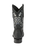 El General Men's Black Python Imitation Rodeo Boots 45398