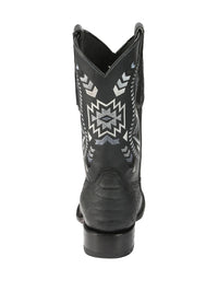 El General Men's Black Python Imitation Rodeo Boots 45398