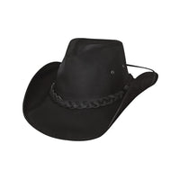 Bullhide MELBOURNE Top Grain Leather Cowboy Hat - Black