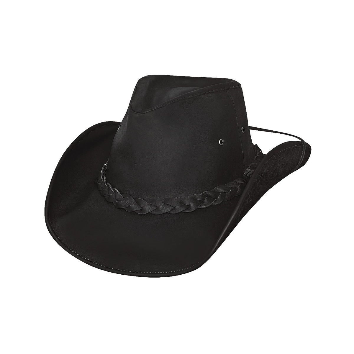 Bullhide MELBOURNE Top Grain Leather Cowboy Hat - Black
