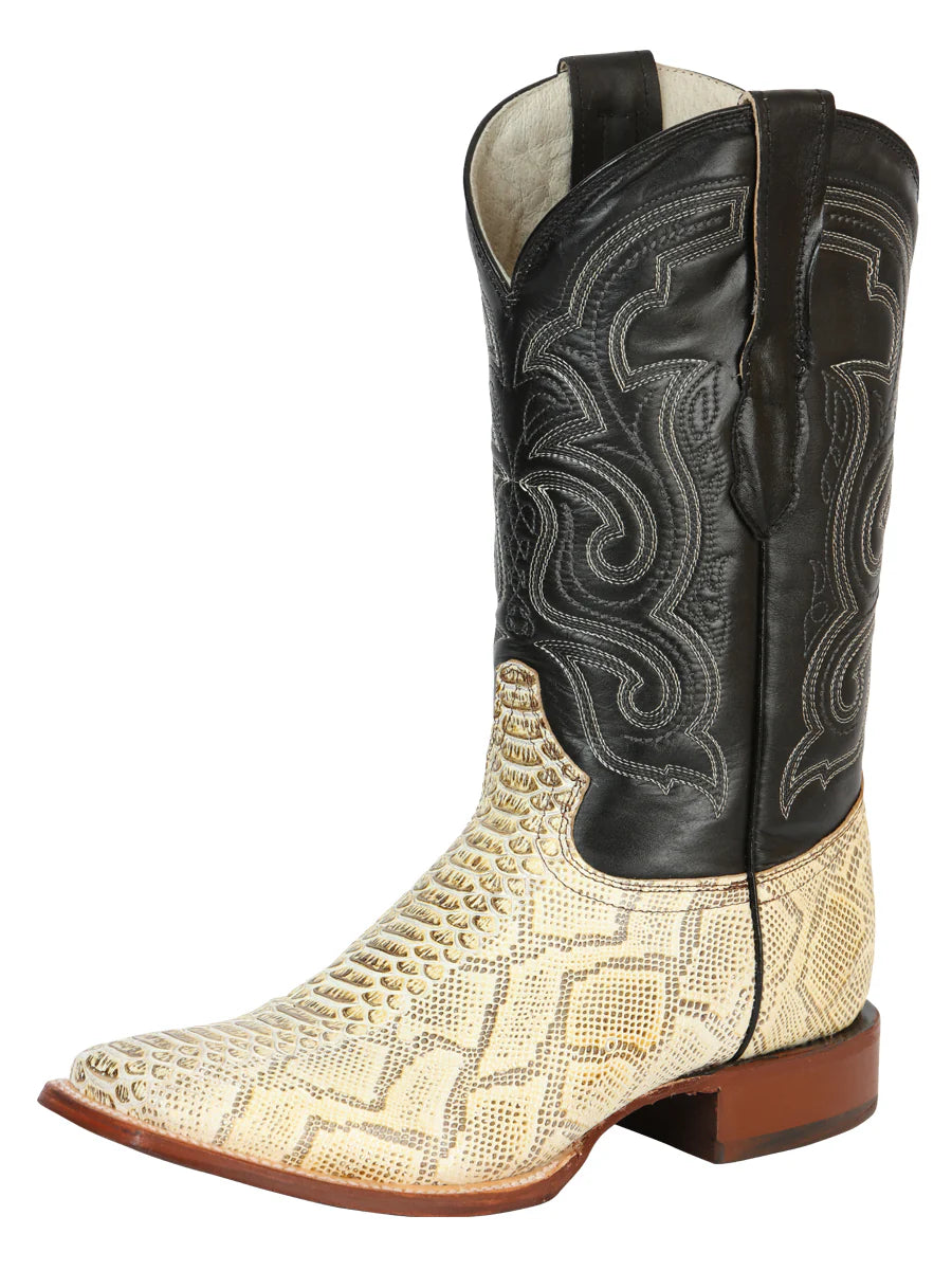 El General Men's Phyton Imitation Rodeo Boots–Natural 45436