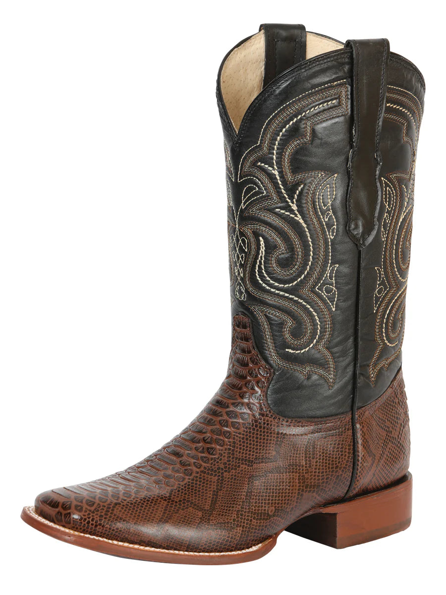 El General Men's Phyton Imitation Rodeo Boots–Brown 45437