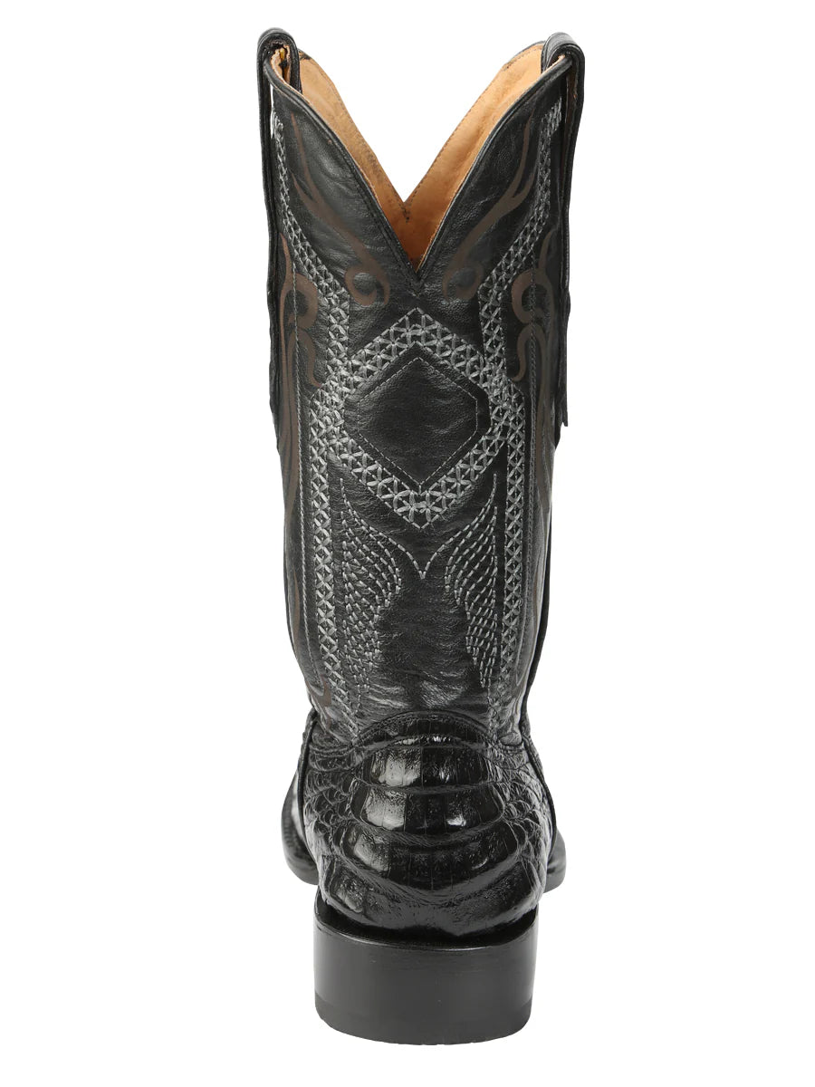 El General Men's Exotic Caiman Belly Cowboy Boots–Black 45518