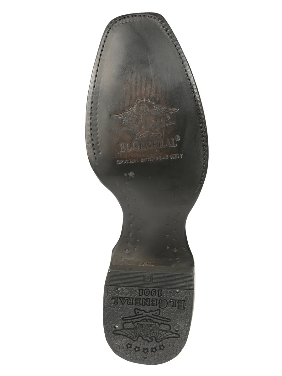 El General Men's Exotic Caiman Belly Cowboy Boots–Brown 45519