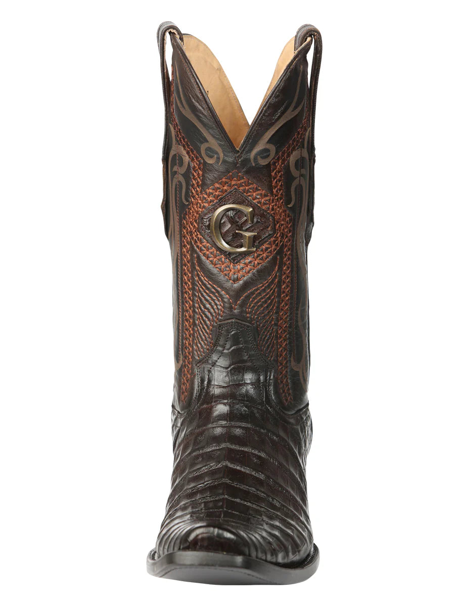 El General Men's Exotic Caiman Belly Cowboy Boots–Brown 45519