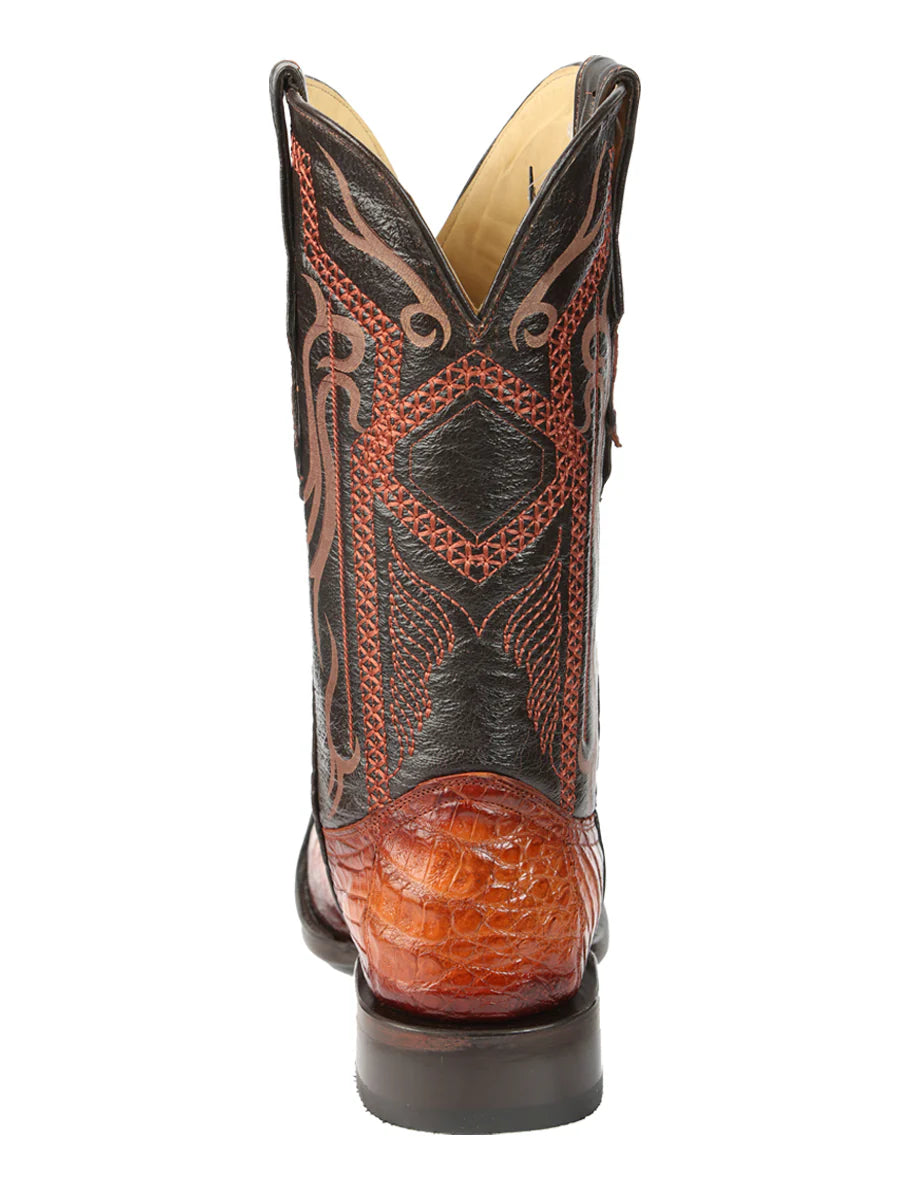 El General Men's Exotic Caiman Belly Cowboy Boots–Cognac 45520