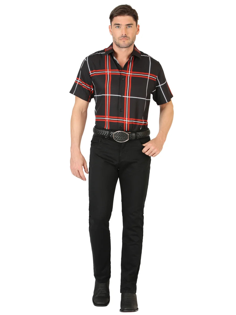 Men's Boot Cut Western Jeans – Stretch Denim Cowboy Pants -  Black 45540
