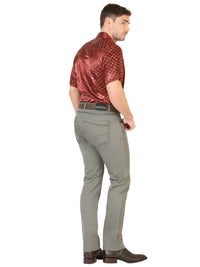 Men's Boot Cut Western Jeans – Stretch Denim Cowboy Pants -  Grey 45541