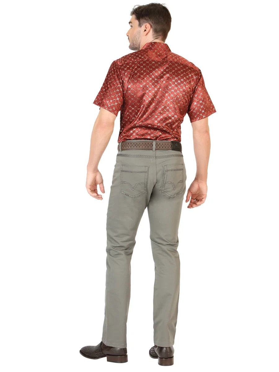Men's Boot Cut Western Jeans – Stretch Denim Cowboy Pants -  Grey 45541