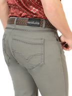 Men's Boot Cut Western Jeans – Stretch Denim Cowboy Pants -  Grey 45541