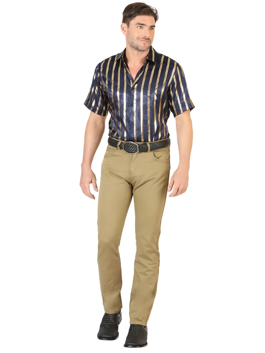 Men's Boot Cut Western Jeans – Stretch Denim Cowboy Pants - Khaki 45542