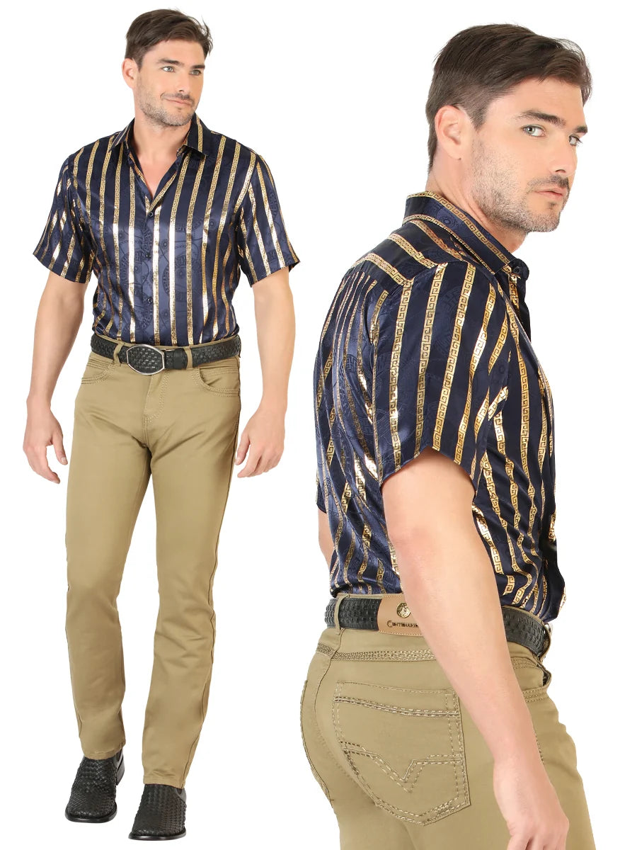 Men's Boot Cut Western Jeans – Stretch Denim Cowboy Pants - Khaki 45542