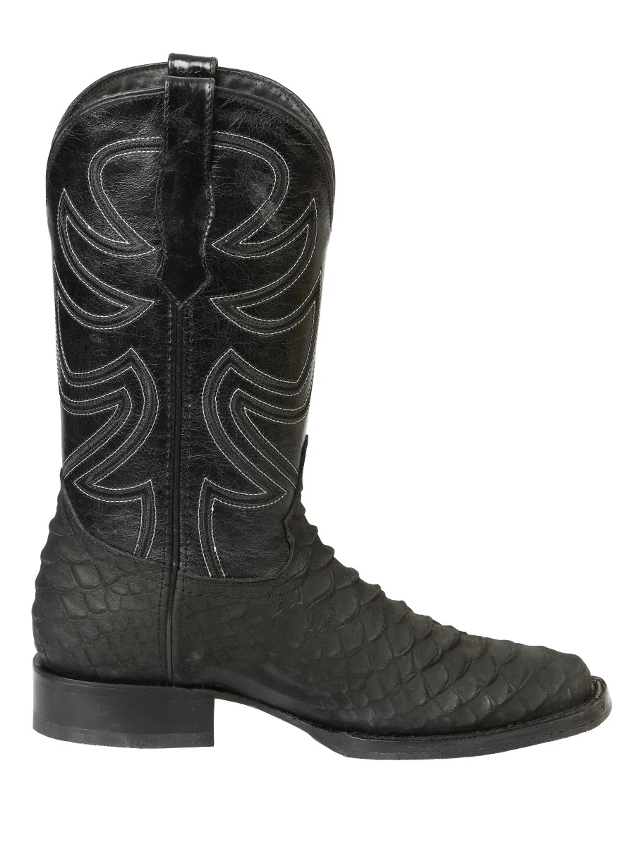 El General Men's Rodeo Boot Imitation Phyton–Black 45561