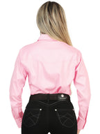 El General Women Long Sleeve Western Shirt - Light Pink Stretch 45621