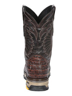 El General Men's Caiman Print Square Toe Soft Toe Work Boots – Brown