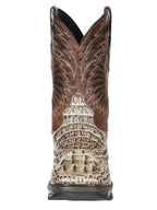 El General Men's Caiman Print Square Toe Soft Toe Work Boots – Oryx Sand