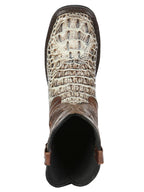 El General Men's Caiman Print Square Toe Soft Toe Work Boots – Oryx Sand