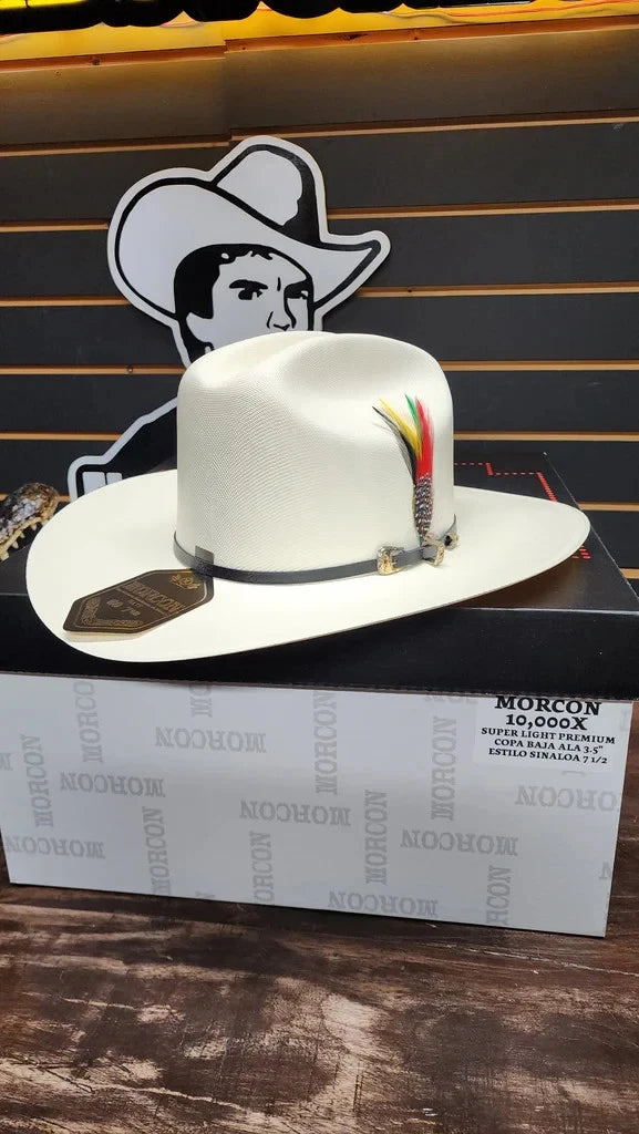 Sombrero Vaquero Morcon 10,000X Superlight Premium Western Cowboy Straw Hat 3.5"