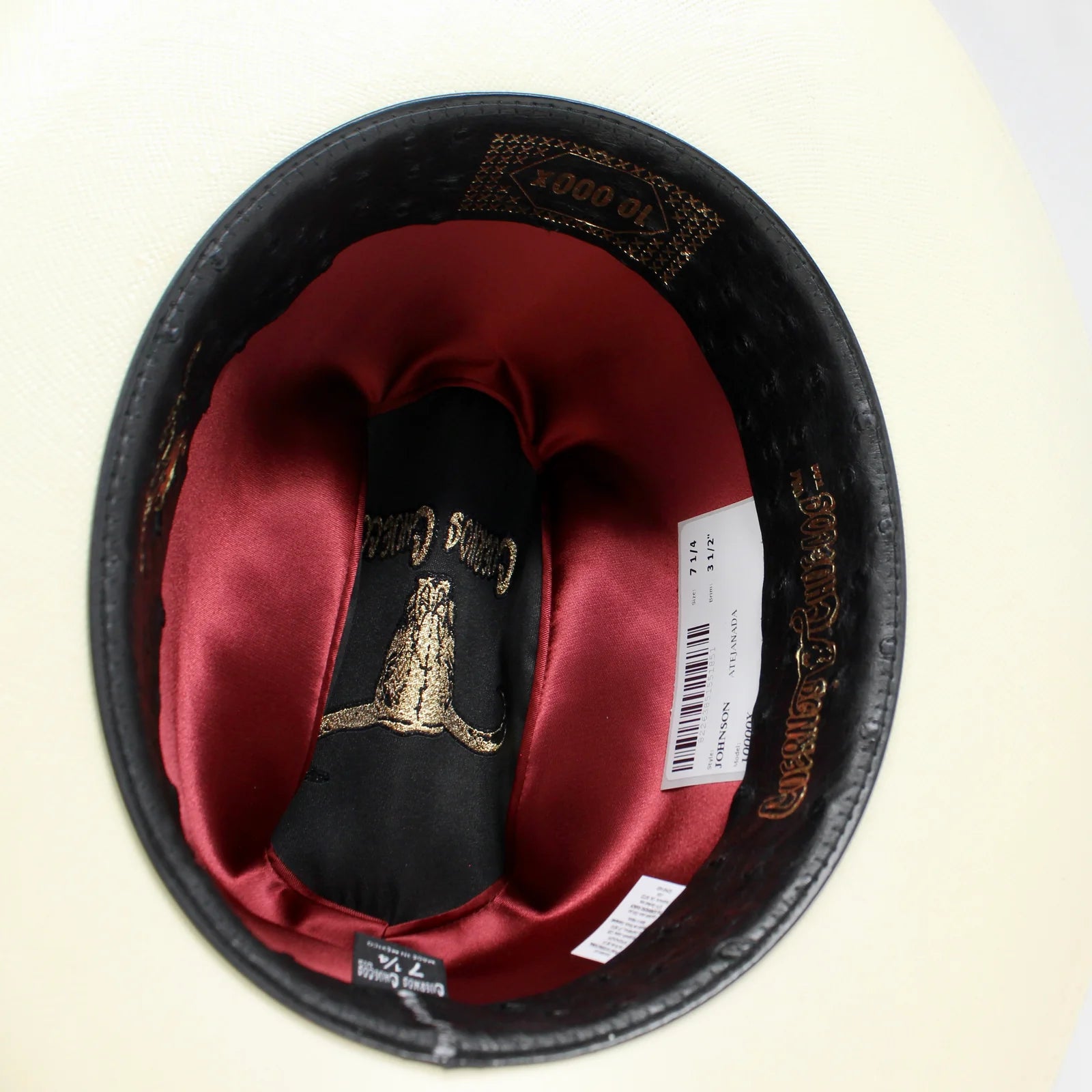 Men’s Cuernos Chuecos 10,000X Johnson Style Straw Cowboy Hat DeLuxe