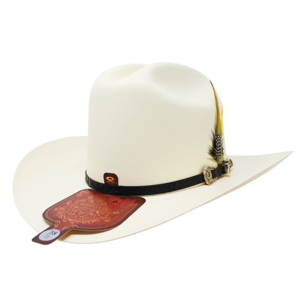 Men’s Tombstone 1000X Johnson Style Shantung Straw Cowboy Hat Tall Crown