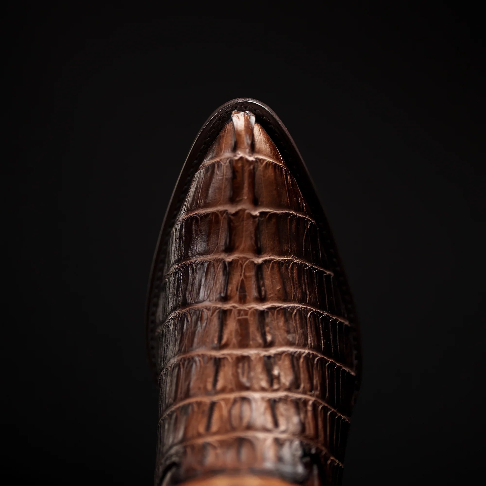 Rodeo Cartie Caiman Tail Print J-Toe Cowboy Boots - Shedron