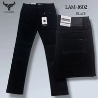 Men's Boot Cut Western Jeans – Stretch Denim Cowboy Pants - Black LAM-1602