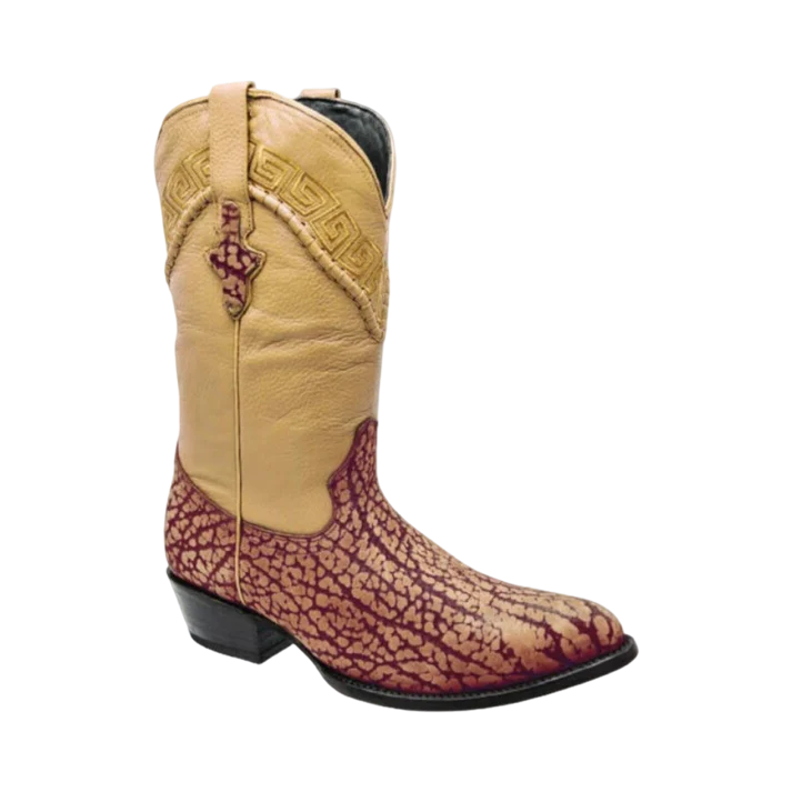 White Diamonds Men's Bull Neck Leather Round Toe Cowboy Boots – Sand