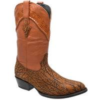 White Diamonds Men's Bull Neck Leather Round Toe Cowboy Boots – Honey