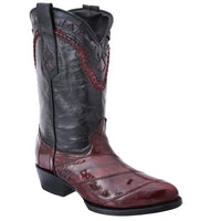 White Diamonds Men's Genuine Eel Round Toe Cowboy Boots – Wine