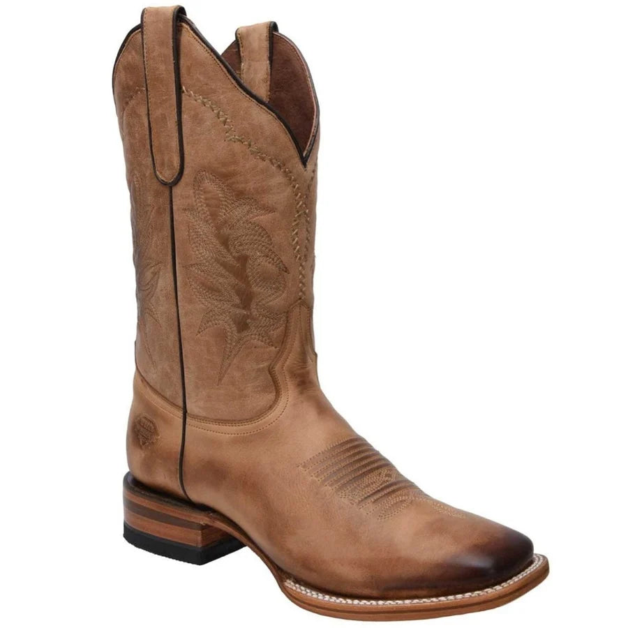 White Diamonds Men's Napa Leather Square Toe Rodeo Cowboy Boots – Sand