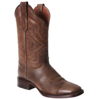 White Diamonds Men's Napa Leather Square Toe Rodeo Cowboy Boots – Brown
